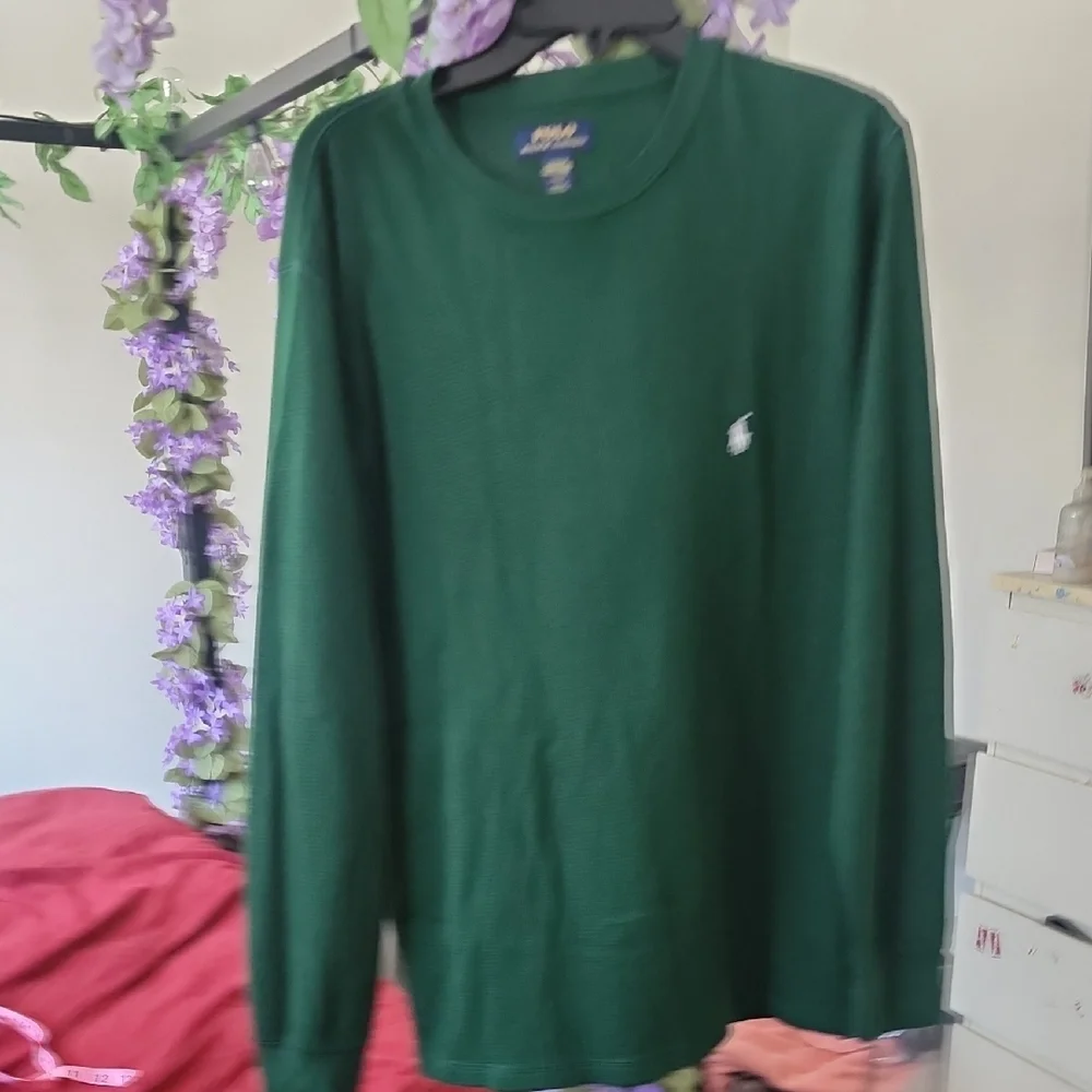 Polo Ralph Lauren Green Long Sleeve Crewneck Shirt – Classic Logo Tee